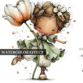 Fairy Girl 1st Birthday Sage Green Floral Invites 招待状