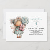 Fairy Girl 7th Birthday Magical Whimsy Cute invite 招待状 (正面)