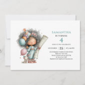 Fairy Girl 8th Birthday Cute Pastel Whimsy invite 招待状 (正面)