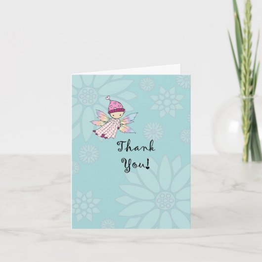 Fairy Girl Baby Shower Thank You Card サンキューカード (正面)