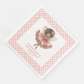 Fairy Girl Birthday Pastel Pink Floral napkins (コーナー)