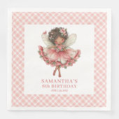 Fairy Girl Birthday Pastel Pink Floral napkins (正面)