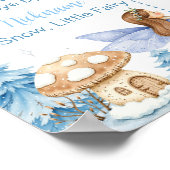 Fairy Girl Winter Garden Birthday Milestone Sign ポスター (角)