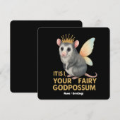 Fairy Godpossum Cute Opossum with Crown and Wings  招待状 (正面/裏面)