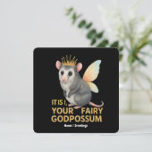Fairy Godpossum Cute Opossum with Crown and Wings  招待状 (スタンド正面)