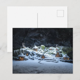 Fairy Homes in a Winter Hollow Chirstmas ポストカード