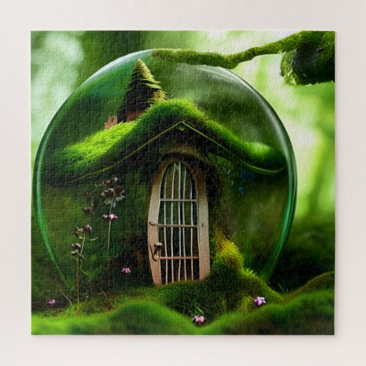 Fairy House In A Glass Orb In The Mossy Forest  ジグソーパズル (縦)