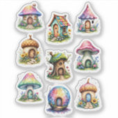 Fairy Houses Scrapbook Junk Journal Sticker Sheet シール (正面)