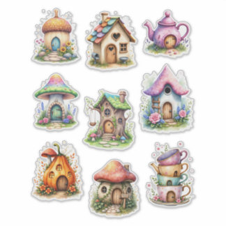 Fairy Houses Style #2 Sticker Sheet シール
