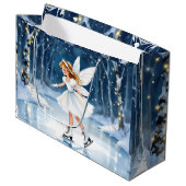 Fairy Ice Skating in and Enchanted Forest ラージペーパーバッグ (正面アングル)