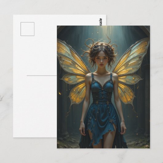 Fairy in a Denim Dress ポストカード (正面/裏面)