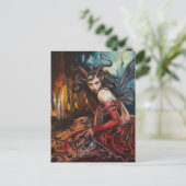 Fairy in a Red Dress Dark Fantasy ポストカード (スタンド正面)