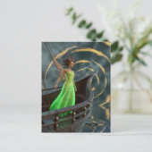 Fairy in Green Dress on a Boat with Red Horns ポストカード (スタンド正面)