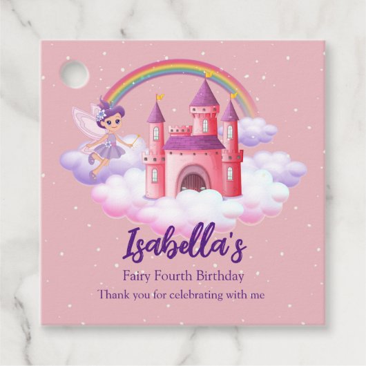 Fairy Kid's Birthday Fairytale Castle Rainbow  フェイバータグ (正面)