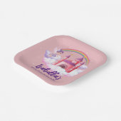 Fairy Kid's Birthday Fairytale Castle Rainbow  ペーパープレート (傾斜あり)