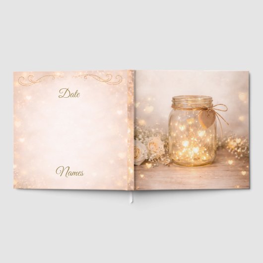 Fairy Light Rustic Wedding Guest Book ゲストブック (全面)