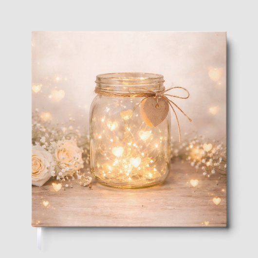 Fairy Light Rustic Wedding Guest Book ゲストブック (正面)
