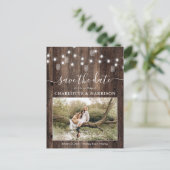 Fairy Lights素朴 Photo Save the Date 案内ポストカード (スタンド正面)