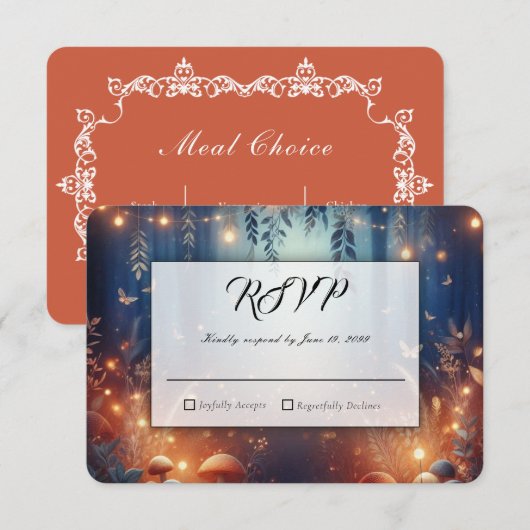 Fairy Lights and Moonlit Forest Magic 出欠カード (正面/裏面)