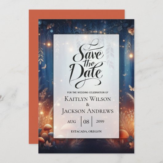 Fairy Lights and Moonlit Forest Magic Wedding セーブザデート (正面/裏面)