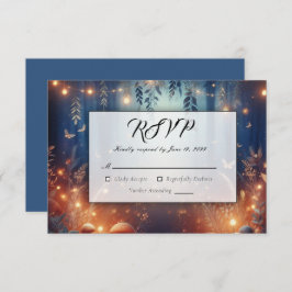 Fairy Lights and Moonlit Forest Magic Wedding 出欠カード
