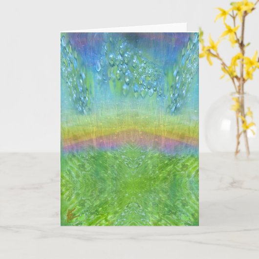 Fairy Lights Sparkle Over Emerald Meadow カード (黄色い花)