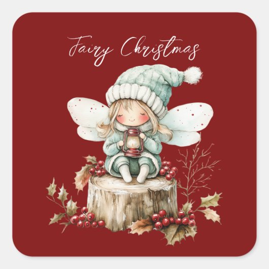 Fairy Merry Christmas スクエアシール (正面)