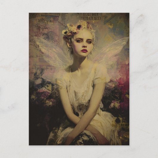 Fairy Mixed Media Collage ポストカード (正面)