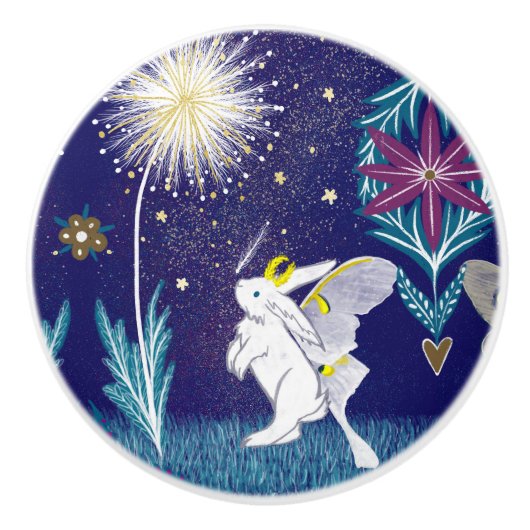 Fairy Moth Bunny  セラミックノブ (正面)