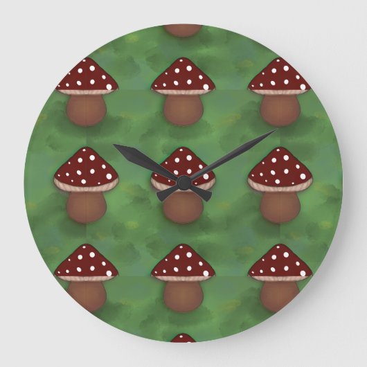 Fairy Mushroom Clock ラージ壁時計 (正面)
