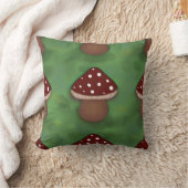 Fairy Mushroom Cushion - green and red   クッション (ブランケット)