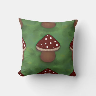 Fairy Mushroom Cushion - green and red   クッション