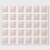 Fairy Mushroom House Pink Birthday ラッピングペーパー (フラット)