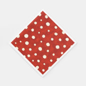 Fairy Mushroom Red and White Polka Dot Pattern スタンダードランチョンナプキン (角)