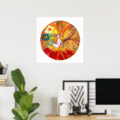 FAIRY OF THE FLOWERS ,Red Yellow White Fantasy ポスター (ホームオフィス)