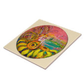 FAIRY OF THE SUNFLOWERS yellow pink ivory タイル (側面)