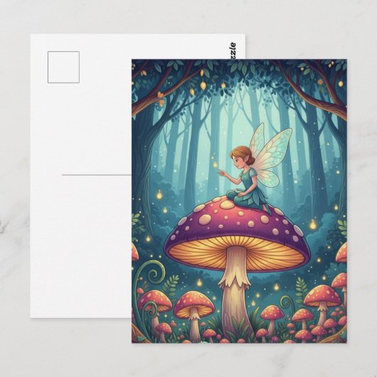 Fairy on a Mushroom ポストカード (正面/裏面)