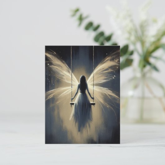 Fairy on a Swing at Night ポストカード (スタンド正面)