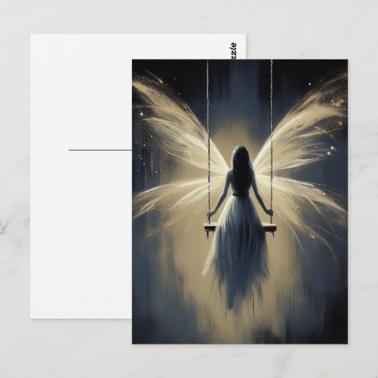 Fairy on a Swing at Night ポストカード (正面/裏面)