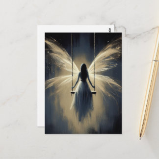 Fairy on a Swing at Night ポストカード