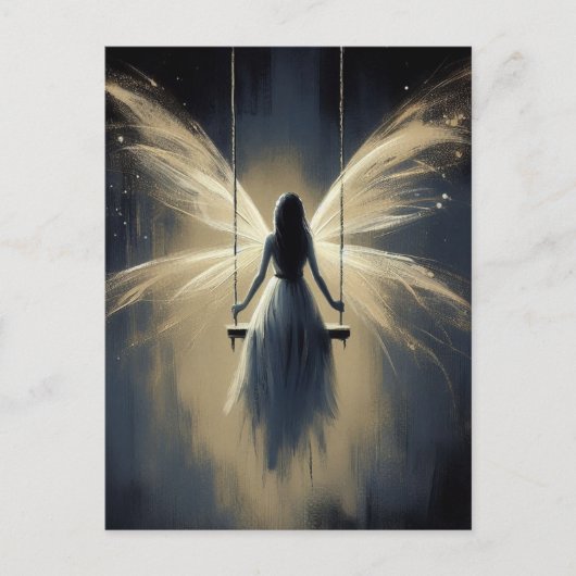 Fairy on a Swing at Night ポストカード (正面)