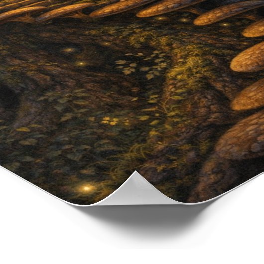 Fairy on Mushroom Staircase-Enchanted Tree House  ポスター (角)