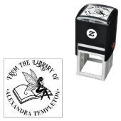 Fairy on Open Book “From the Library of” Name セルフインキングスタンプ (インサイチュ)