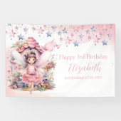 Fairy pink forest Happy Birthday  backdrop banner 横断幕 (横)