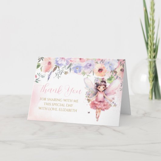 Fairy pink forest Thank You Card  サンキューカード (正面)