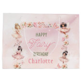 Fairy Pink Glitter Gift Bag ラージペーパーバッグ (裏面)