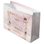 Fairy Pink Glitter Gift Bag ラージペーパーバッグ (正面アングル)