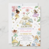 Fairy Princess Flower Garden Girls Birthday 招待状 (正面)
