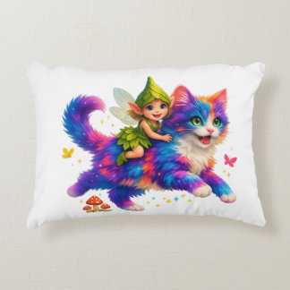 Fairy Riding Colorful Cat T-Shirt – Cute FaT-shirt アクセントクッション