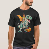 Fairy Riding Mummy T-Rex Dinosaur Halloween Tシャツ (正面)